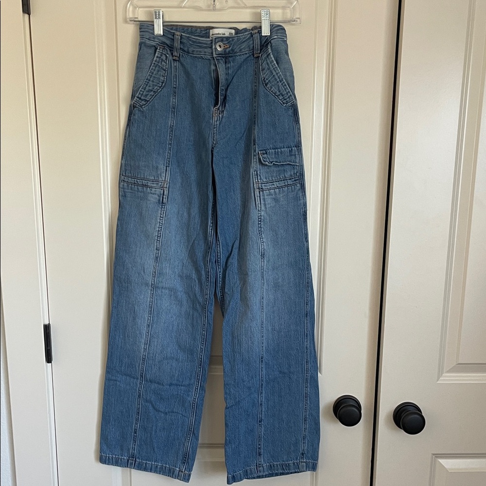Abercrombie Kids Blue Wide Leg Jeans